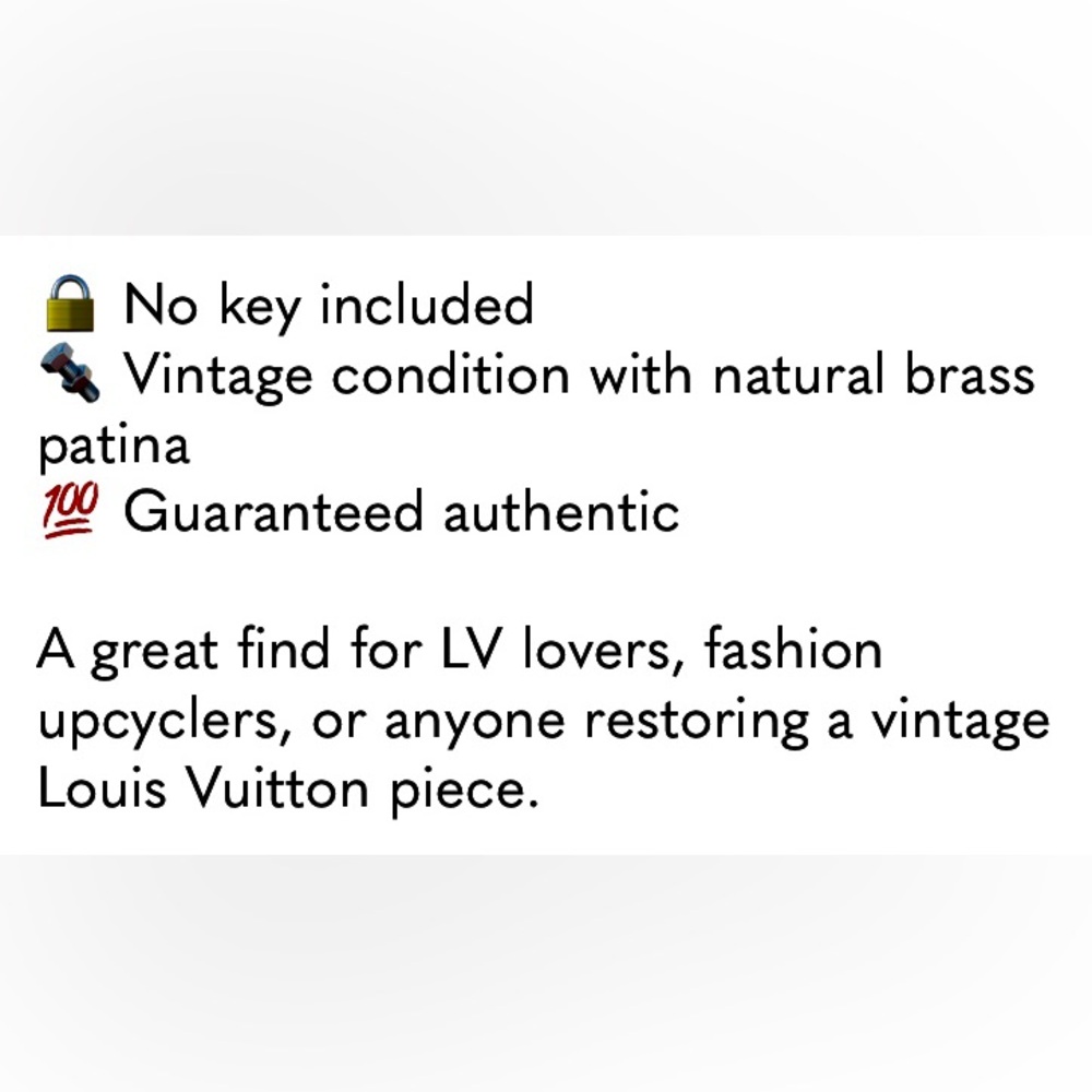 Louis Vuitton Gold -toned Vintage Brass Padlock Engraved Logo # 326 Authentic LV - Picture 5 of 7
